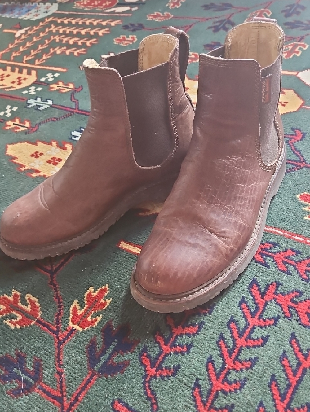 Patagonia Womens Wild Idea Chelsea Brown Leather Work Boots